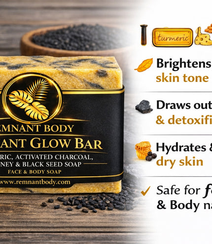 Turmeric +Honey+ Charcoal Glow Bar Face & Body Soap
