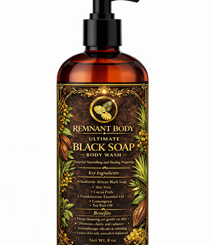 Authentic African Black Soap Body Wash 8oz