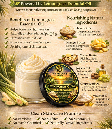 Lemongrass Glow 8oz body butter