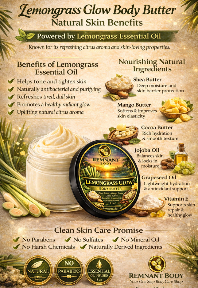 Lemongrass Glow 8oz body butter