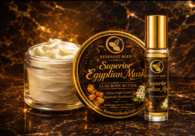 SUPERIOR Egyptian Musk body butter 8oz and Rollar ball combo